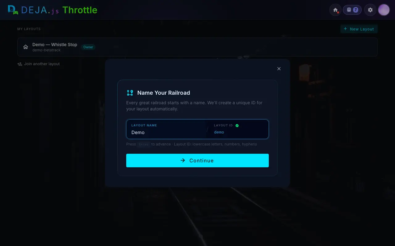 New Layout dialog on the Devices page