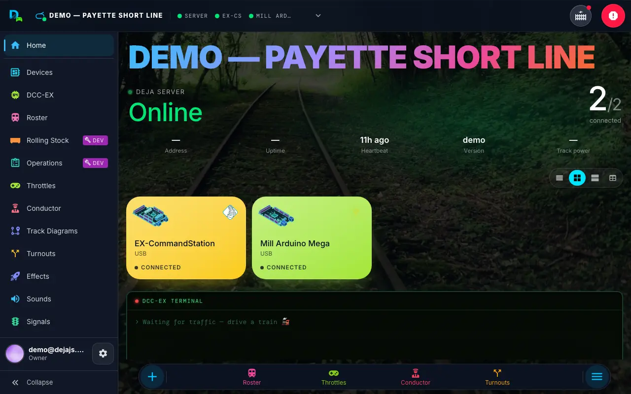 Throttle app main screen