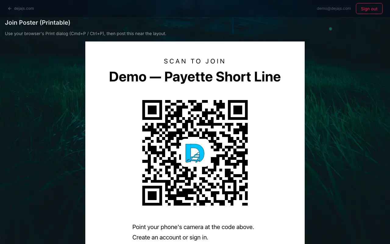 Printable join poster with QR code