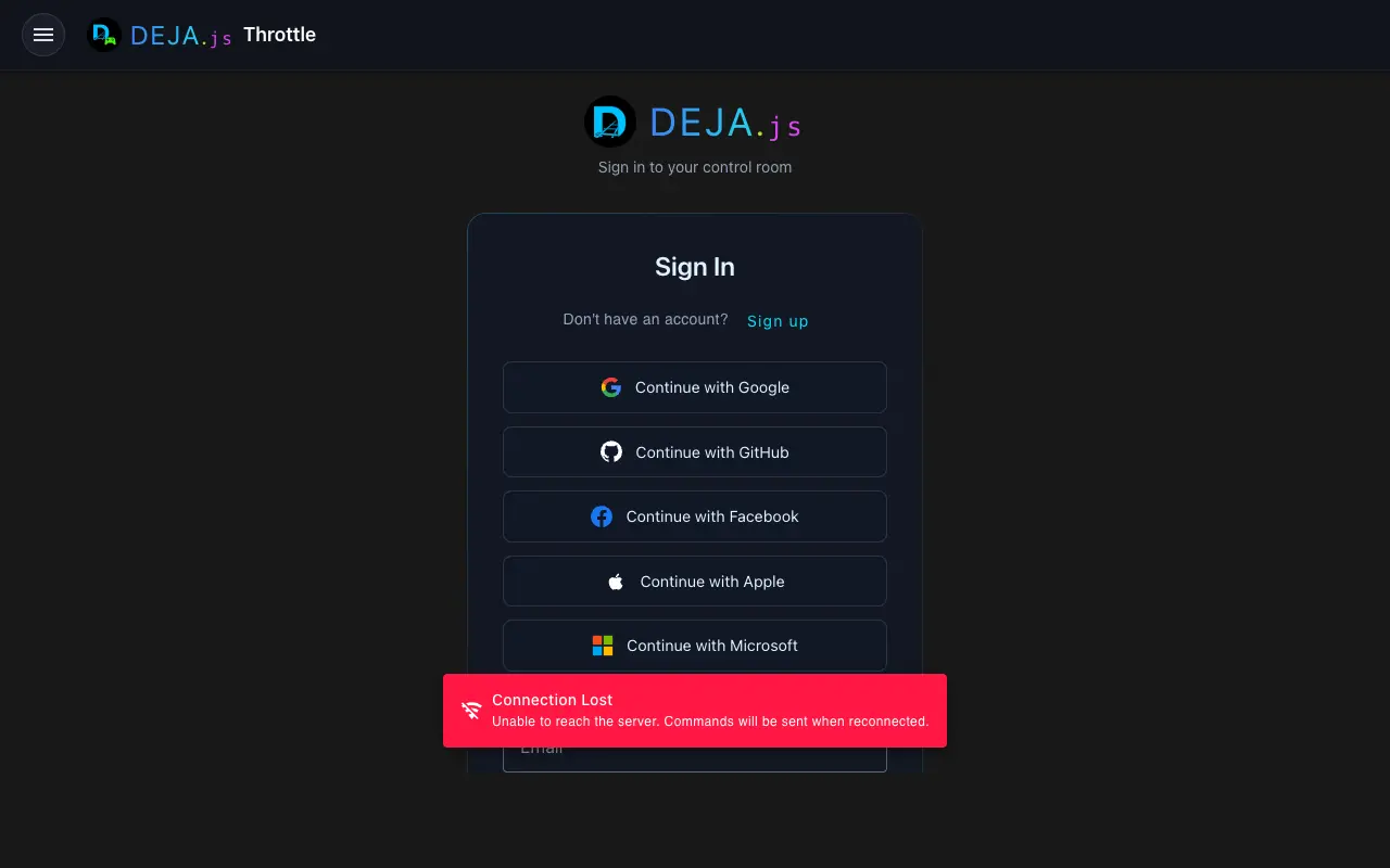 Throttle login and layout selection