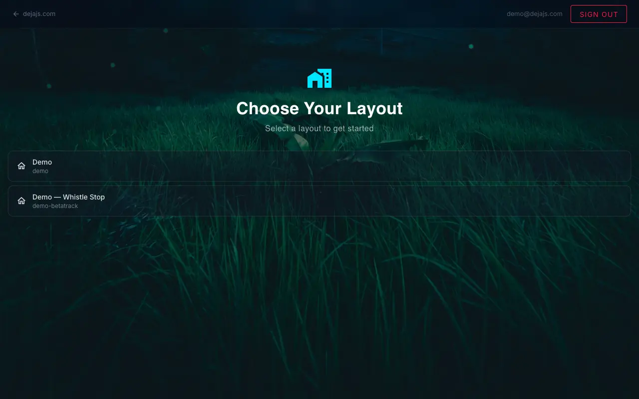 Choose Your Layout: two layout rows, each with its name and ID