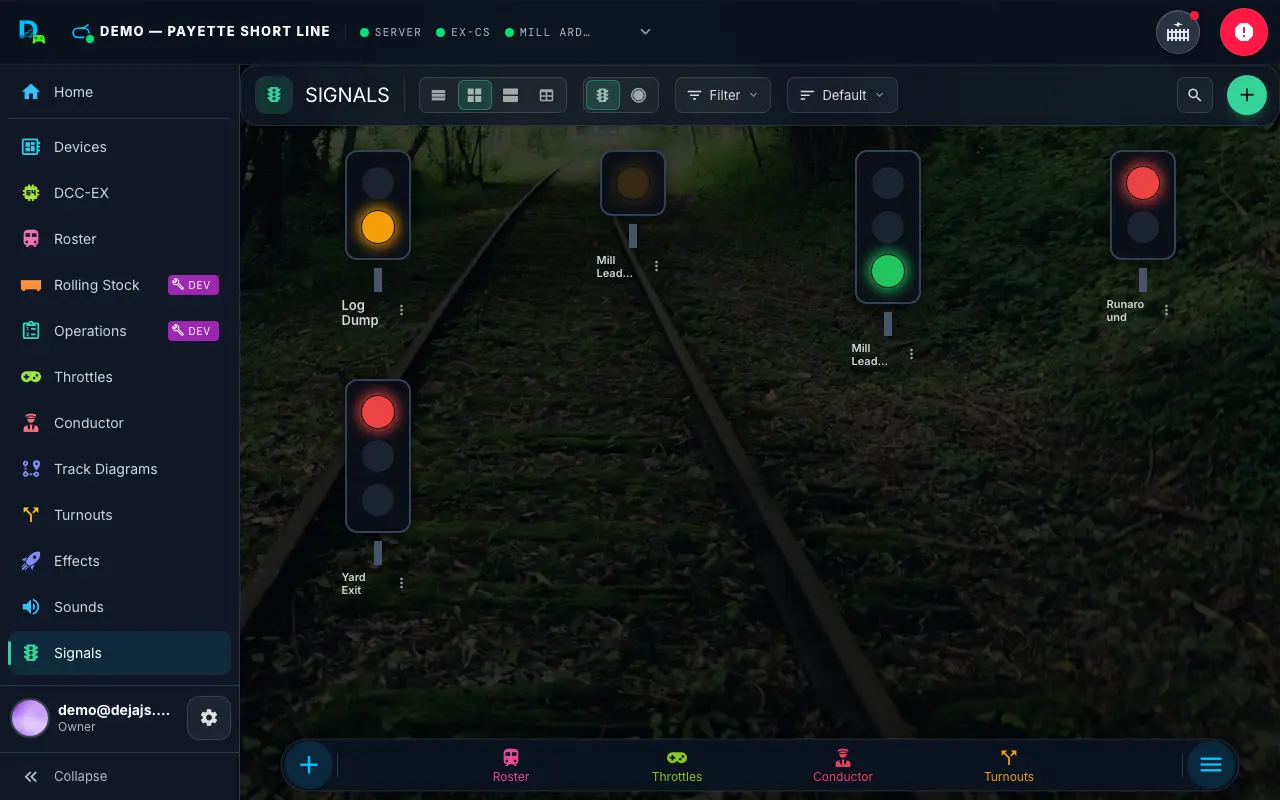 Signals desktop view