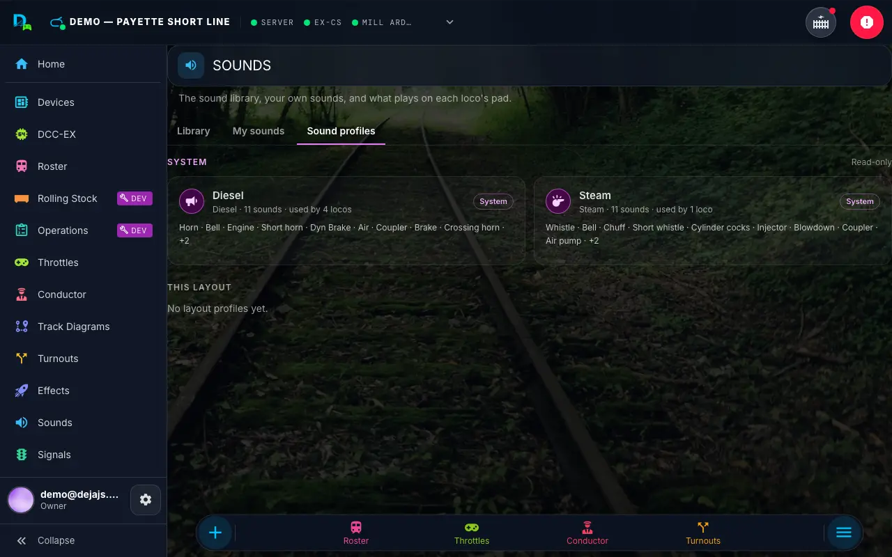 The Sound profiles tab