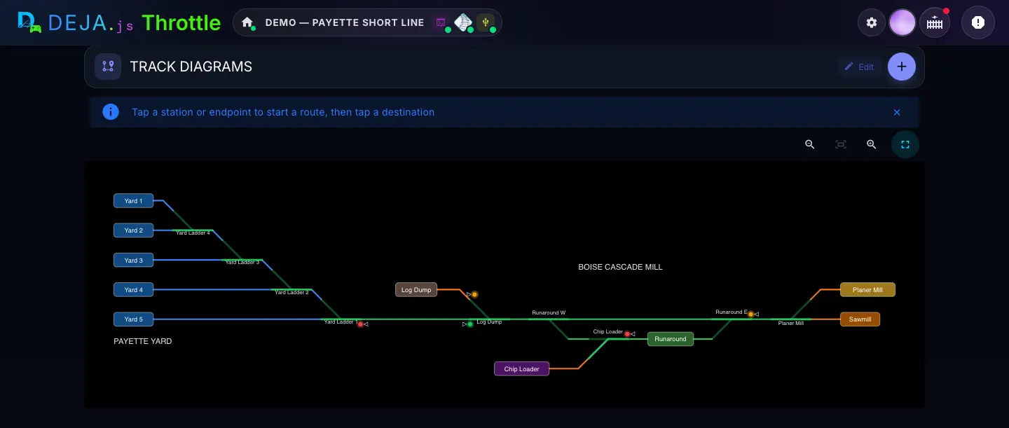 Track diagrams desktop view