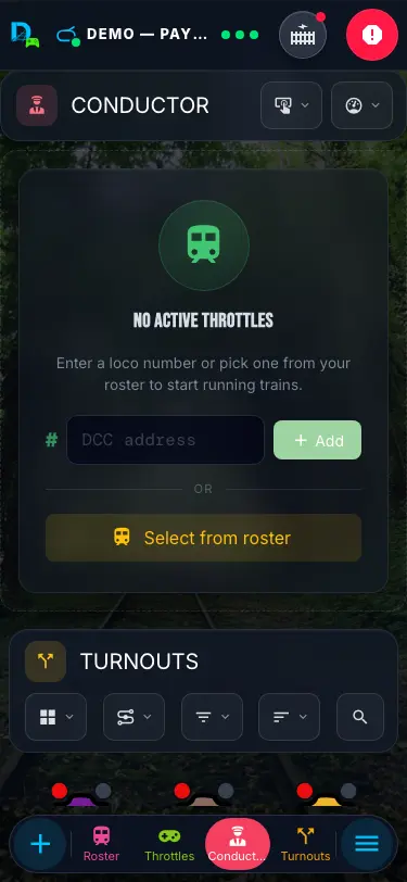 Conductor on mobile