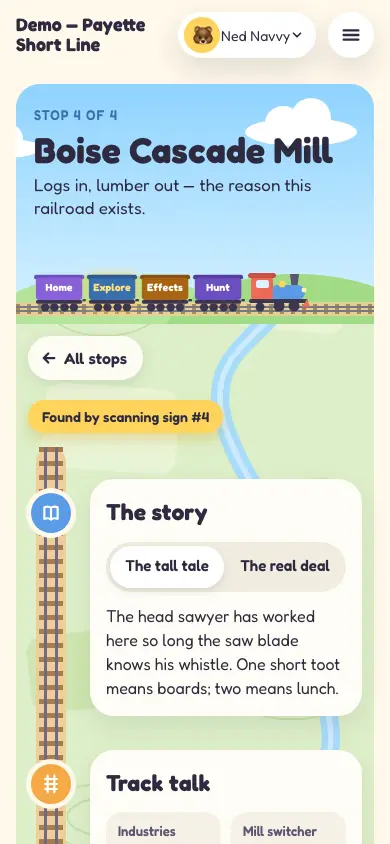 A stop page