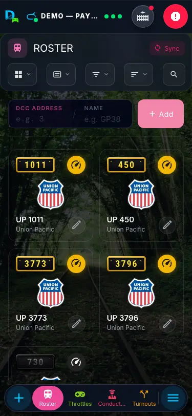 The Roster on a phone